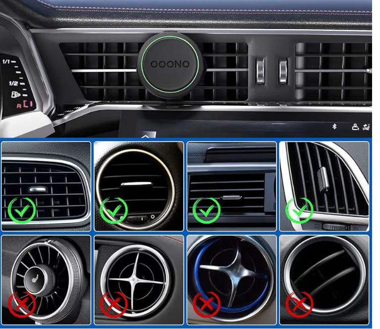 Ooono Co-Driver NO2 Manyetik Havalandırma Izgarası Tutucu (Metal)