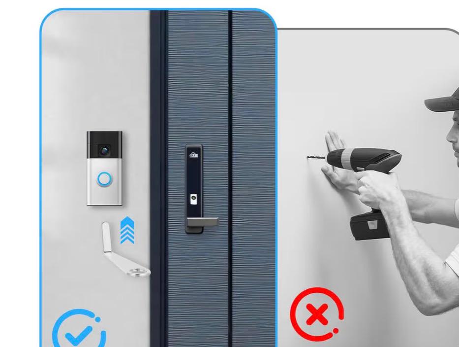 Video Kapı Zili Yapışkan Montaj Kiti (6 Parça, Güçlü Tutuş)